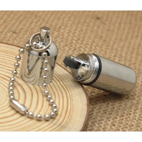 Survival Waterproof cigarette cigar lighter Refillable Oil peanut lighter chain Key Chain encendedores de cigarrillos