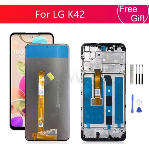 For LG K42 LCD Display Touch Screen Digitizer Assembly With Frame K420 K420HM Screen Replacement Repair Parts 6.6"