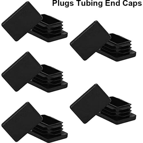 12Pcs Tubing Plug Tube End Caps Rectangle Tubing Insert Chair Glide Fence Post Pipe Cover Finishing Plug Plastic Plug Dust Cover