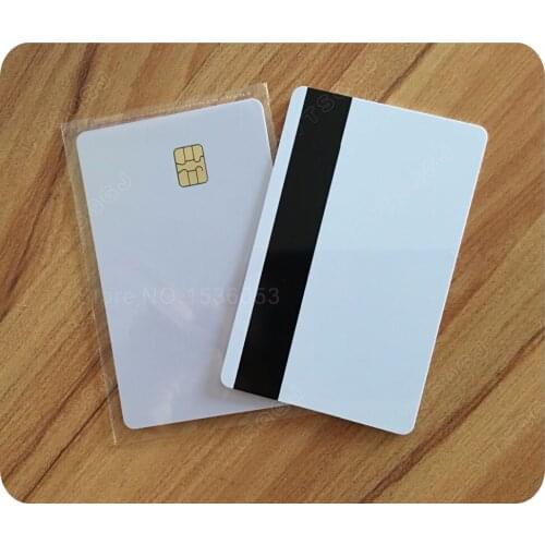 2000PCS Hi-CO Magnetic Stripe Composite Card sle4442 ic card PVC Blank contact IC card
