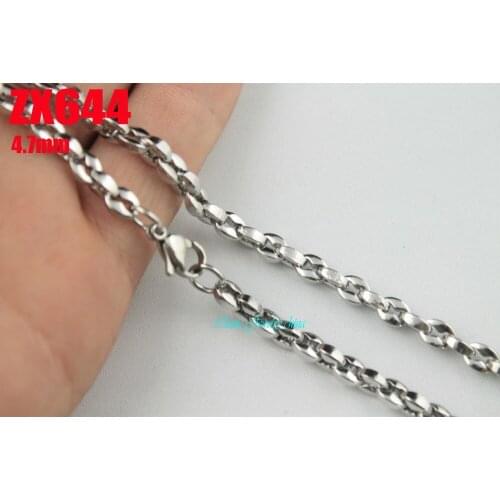 4.7mm Big lips chain stainless steel necklace fashion welding chain women lady jewelry sweater chain 20pcs ZX644