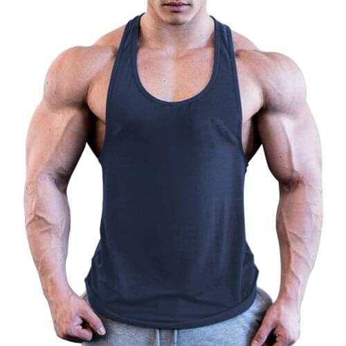 5 Colors Men Gym Sleeveless Fitness Vest Y-shaped Sports Fitness Vest Bodybuilding Athletic Muscle Undershirt Plus Size M-2XL