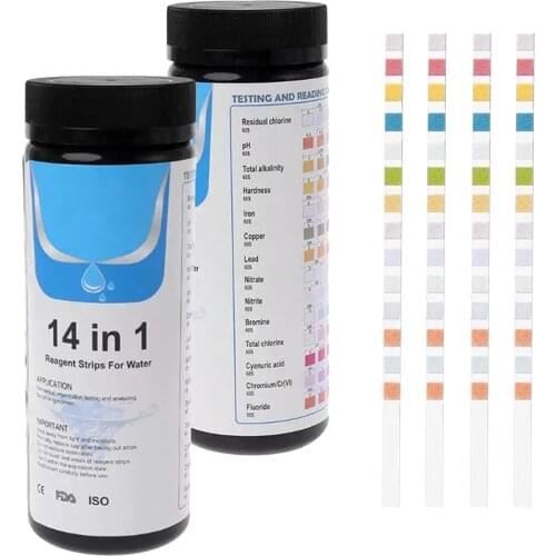 50Pcs Water Test Strips Kit Home Drinking Water Aquarium Tap Hot Tub Pool Water Quality Test Reagent Strips Indicator Paper