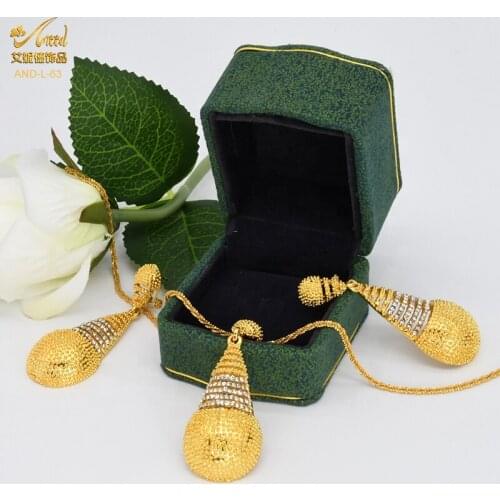 ANIID African Earing And Necklace Women 18KGold Zirconia Jewelry Wedding Bridal Big Jewellery African Statement Dubai Brazillian