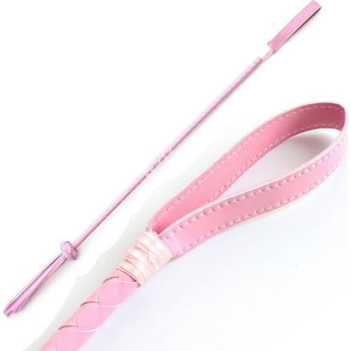 Bdsm Whip 56cm bondage erotic woman Fetish Leather Pink Spanking Paddle pony play Flogger sex toys for couples riding crop