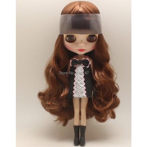 Free shipping Nude action figure dolls(Brown long curly hair )