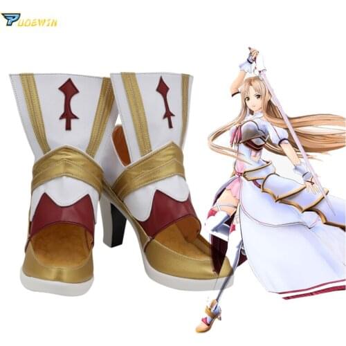 Sword Art Online Alicization Lycoris Asuna Cosplay Shoes High Heel Boots Custom Made