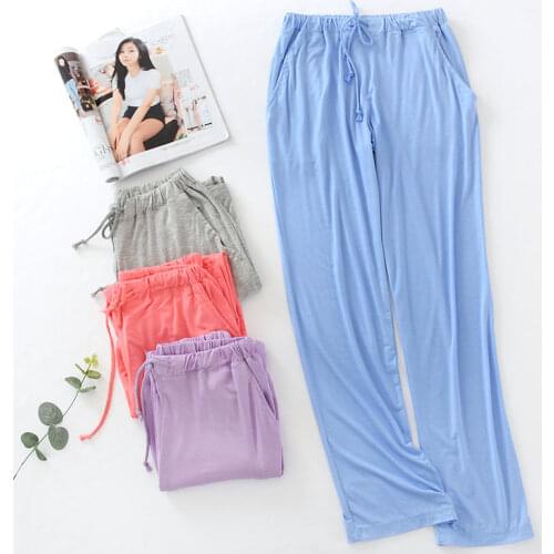 Summer womens trousers modal thin spring and autumn pajamas home pants loose large size sports stretch can be worn outside