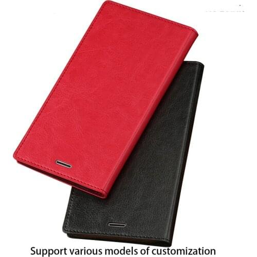 Genuine leather Phone Case For Oneplus 7 7T 6 6T Pro 5 5T 3 3T Case For oneplus 7TPRO 7PRO Cowhide Oil wax skin Sucker Cover