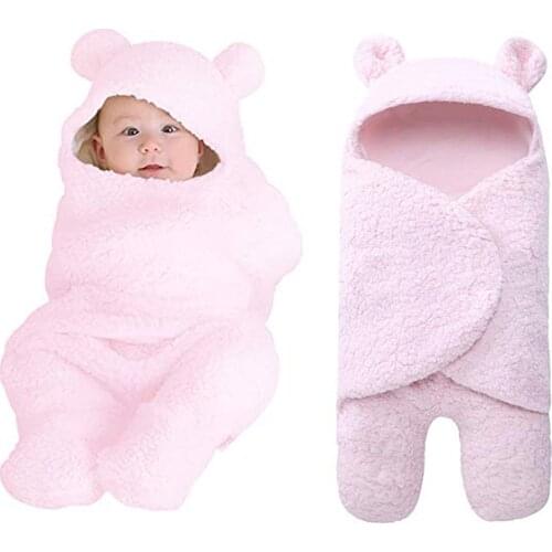Baby Plush Sleeping Bag Wrap Cartoon Warm Soft Blanket Newborn Infant Swaddle Photography Prop
