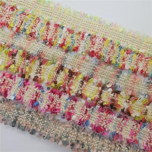 DIY 1yards 25mm Wide Multicolour Lace Ribbon Gathered Pleated Trim Sewing