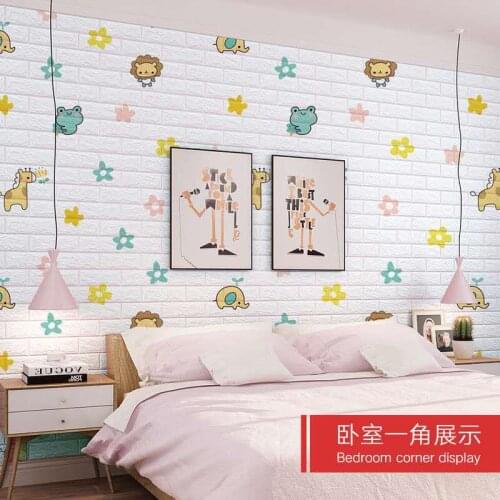 Kindergarden carton decor new stlye sticker 3D wall paper for kids room
