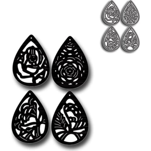 Rose In Teardrop-shaped metal cutting dies new 2021 Teardrop-shaped Flower scrapbook die cuts Embossing Stencil Craft