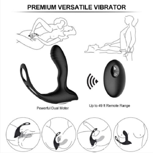 Wholesale Male Prostate Massage Vibrator Anal Plug Silicone Waterproof Massager Stimulator Butt Delay Ejaculation Ring Toy For M