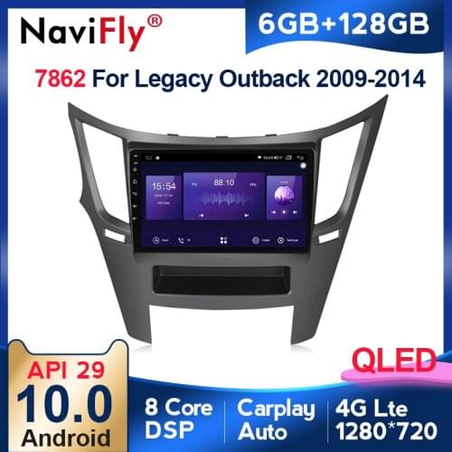 NaviFly 1280*720QLED carplay DSP 6+128G Android10 For Subaru Outback 4 BR Legacy 5 2009 - 2014 Car dvd radio multimedia Player