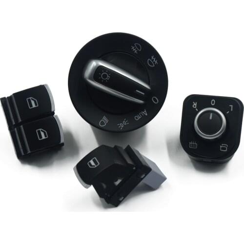 New Fog Headlight Mirror Window Control Switch Button For Volkswagen VW Passat B6 Eos Jetta Golf 5 6 R32 Rabbit GTI mk5 mk6 SET