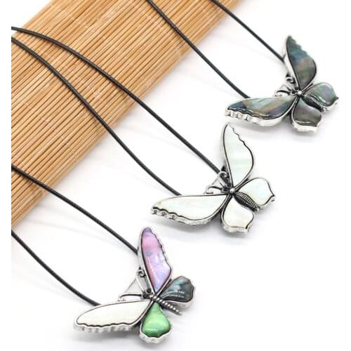 Charm Fashion AAA 100% Natural Shell Alloy Pendant Butterfly Necklace Charms for Elegant Women Love Romantic Couples Gift