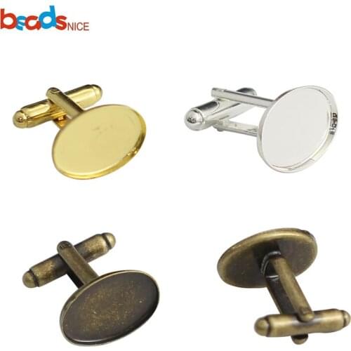 Beadsnice ID32332smt2 20pcs/lot Brass13x18mm Oval FrenchCufflink Base Personalized Cufflink Blanks Mens Gift Wholesale