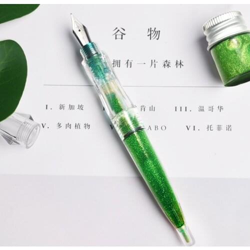 1PC Demonstration Fountain Pen EF F Transparent Pen for Writing Painting Calligraphy Student Stationery School Office Supplies