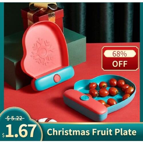 Christmas Compote Festive Socks Glove Shape Fruit Fork Box Fruit Plate Plastic Red Candy Box Holiday Candy Plastic Plate