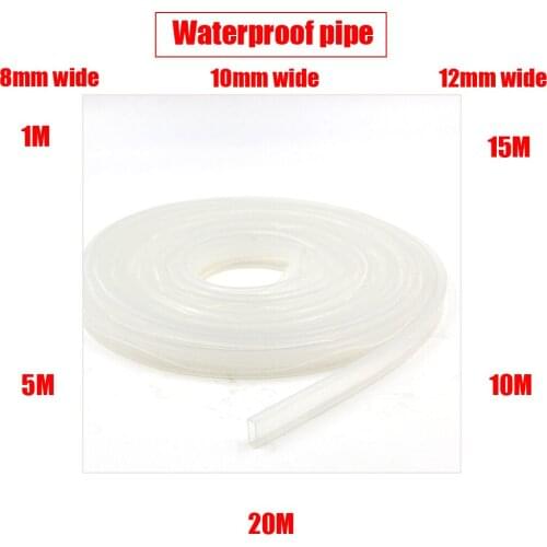 8mm/10mm/12mm Silicon tube cilp IP67 waterproof for SMD 5050 3528 5630 ws2801 ws2811 ws2812b led strip light 5m/10m/20m length