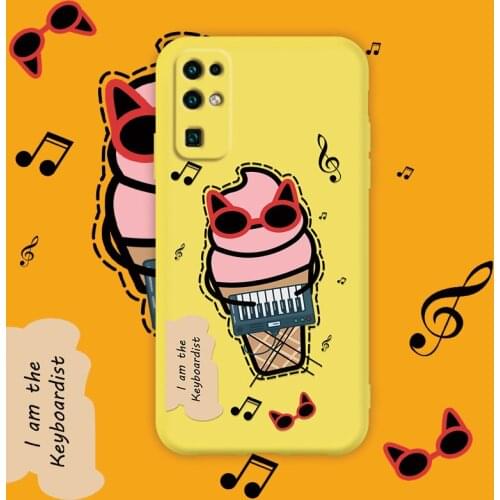 ASINA Liquid Silicone Case For Honor 20 30 Pro 8x 9x 9a Cute Couple Cover Bumper For Honor View 30 40 Fashion Ice Cream Fundas