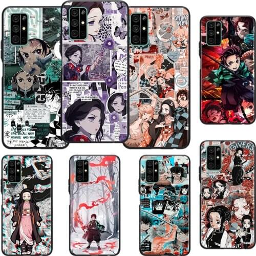 Kimetsu No Yaiba Demon Slayer Anime For Huawei Honor 10i 10 9C 9A RU 9X 9N 9S 9 Pro Lite Play 3E V9 Black Silicone Phone Case