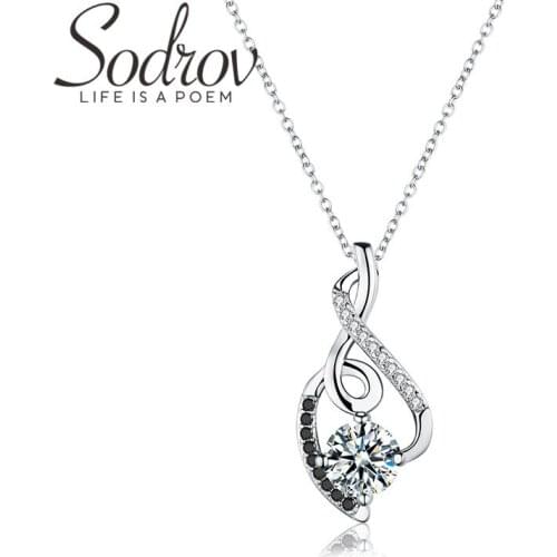 SODROV Romantic 2019 New Arrive 925 Sterling Silver Fine Jewelry Trendy Engagement necklaces & pendants for Women P081