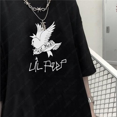 SUNOWE Summer Tshirt Lil Peep Hiphop Singer Funny Letter Printing Harajuku Loose Casual Short Sleeve Tops Women Men Clothing