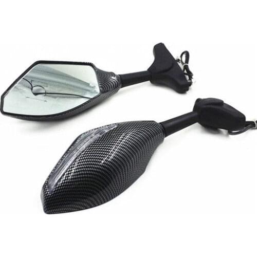 Carbon Integrated Sport Racing Turn Signal Rearview Side Mirror Mir Custom Motor