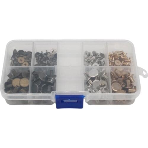100Pcs Belt Screw Rivets Stud Head Leather Craft Chicago Nail For Wallet Bag