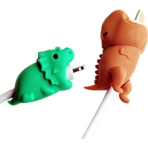 Cartoon Dinosaur Doll Bite Cable Protector for iphone 6 7 8 Cord Protection Protective Sleeves Cover USB Charging Cable Winder