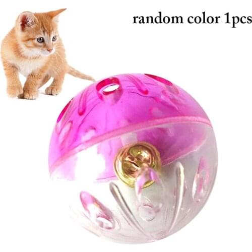 1pcs Cat Ball Toy Plastic Hollow Funny Colorful Cat Jingle Ball Pet Playing Ball Toy Interactive Pet Chewing Toys For Cats