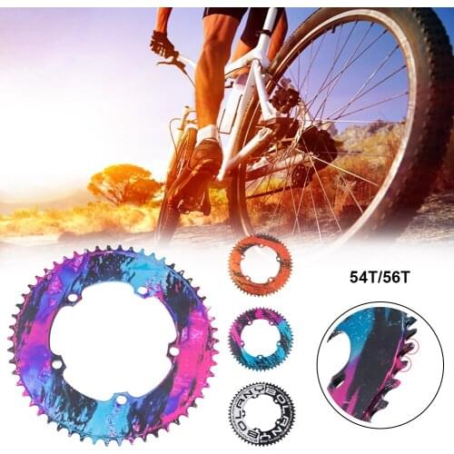 130BCD Folding Bicycle Chainring Ultra-Light Narrow Electroplating Anode Aluminum Alloy 7075 Bicycle Chainring 56T/54T