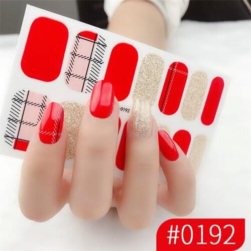 14 Stickers Leopard Cow Pattern Line Pattern Nail Stickers Glitter Powder Sequins Ladies Full Coverage Fashion DIY Nail Stickers