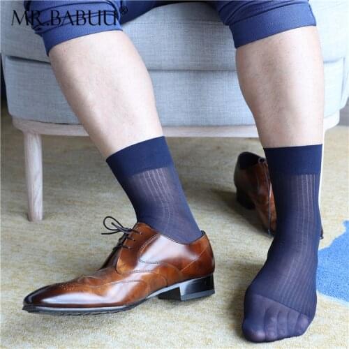 4Pair/lot 3 color sexy mens summer nylon transparent silk socks ultra thin ice silk business socks