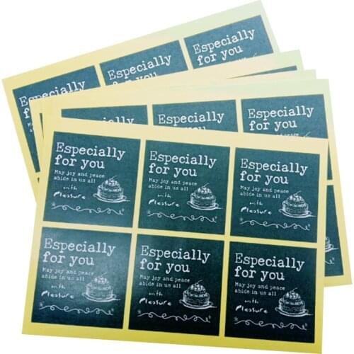 60PCS/lot Espercially For You Black kraft Paper Label Sticker For Handmade Products DIY Self-adhesive Cake Packaging Label