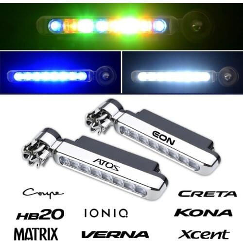 2PCS Wind Powered Car Running Lights 8LED Rotation Fan Daylight For Hyundai atos coupe creta eon ioniq kona matrix verna xcent