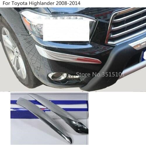 Car Front Side Bumper Corner Protection Trim Frame Stick Anti-Rub Cover For Toyota Highlander 2008 2009 2010 2011 2012 2013 2014