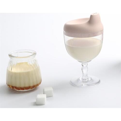 Baby Infant Learning Drinking Bottles Creative Wine Glass Shaped Kids Toldder Nursing Bottle Feeding Goblet Duckbill Cup Feeding