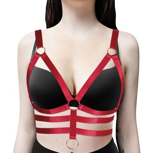 Harajuku Goth Erotic Lingerie Sexy Womens Underwear Body Cage Bra Bdsm Rave Wear Harness Fashion Sword Belt Women Stocking Belt