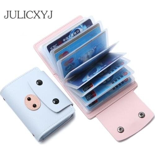 JULICXYJ Cute Pig Design Card Holder Case Function 24 Bits Men Women Business Banks ID Credit Passports Cards Bag Passport Cover