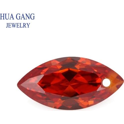 Single Hole AAAAA Marquise Shape Orange Cubic Zirconia Stone For Jewerly Making Size 4X8-10x20mm High Quality Loose CZ Stone