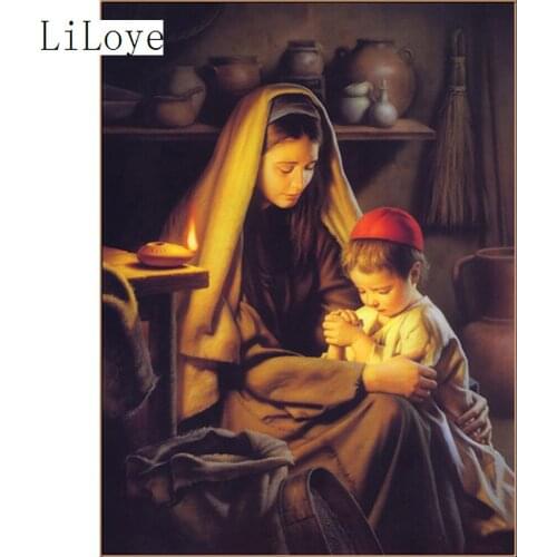 LI LOYE DIY Diamond Painting rhinestones Mother and son embroidery pattern handcrafted diamond embroidery needlework kits FZ385