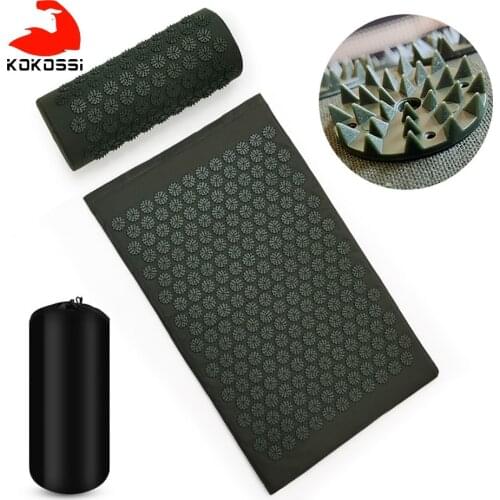 KoKossi Yoga Massage Mat Acupressure Mat for Back Neck Pain Relief Acupuncture Mat Pillow Kuznetsov applicator Massager Pad