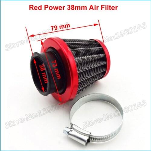 Red 38mm Performance Air Filter For 50cc 70cc 90cc 110cc 125cc Pit Pro Dirt Bike Motor Moped Scooter Motorcycle