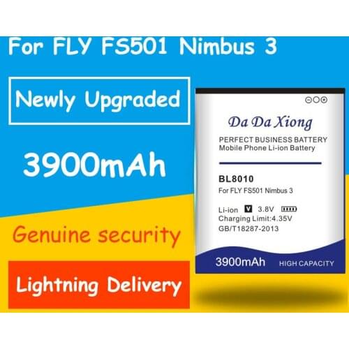 Fast And Safe Rechargeable Battery 3900mAh BL8010 Li-ion Phone Battery for fly FS501 Nimbus 3