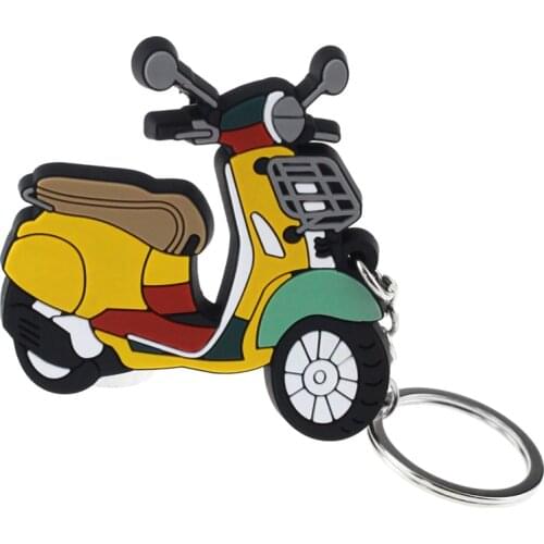 Motorcycle 3D Model Shape SOFT RUBBER KEYCHAIN KEYRING KEY CHAIN KEY RING for Vespa GTS Super GTS 250 300 Sprint150