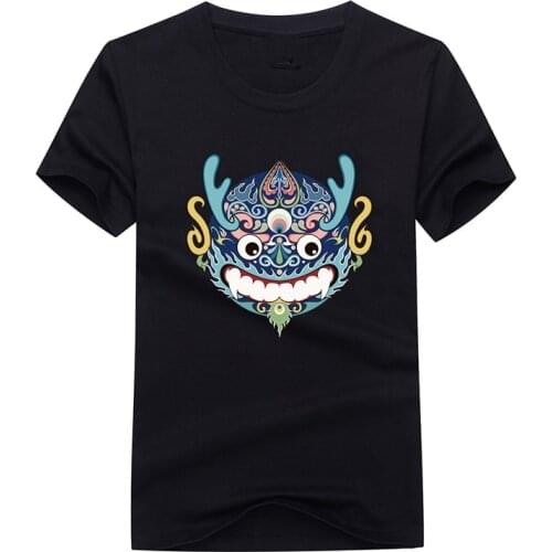 Mens T-Shirts Summer Print Short sleeve O-Neck Casual fashion Large Size M-5XL loose fit man black white Cotton