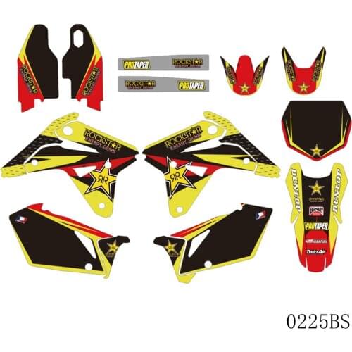 Full Graphics Decals Stickers Motorcycle Background Custom Number Name 3M Matte For SUZUKI RMZ450 RMZ 450 2007